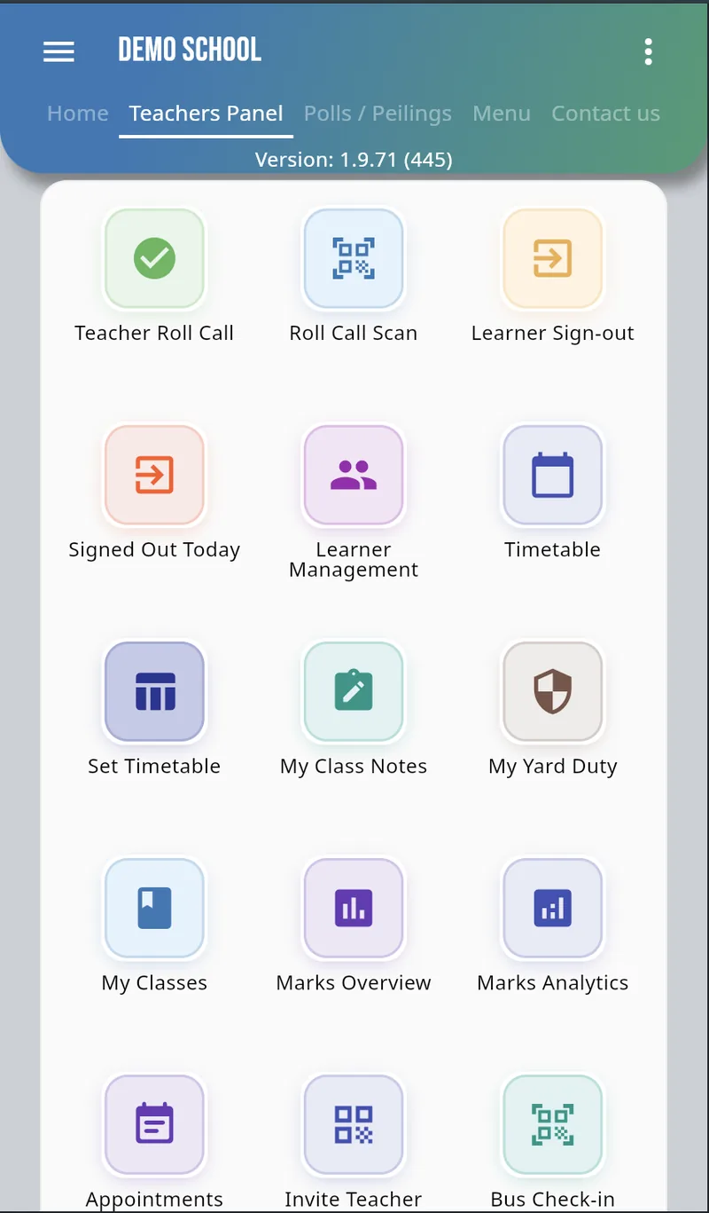 Teacher tools panel in the MyEncore app